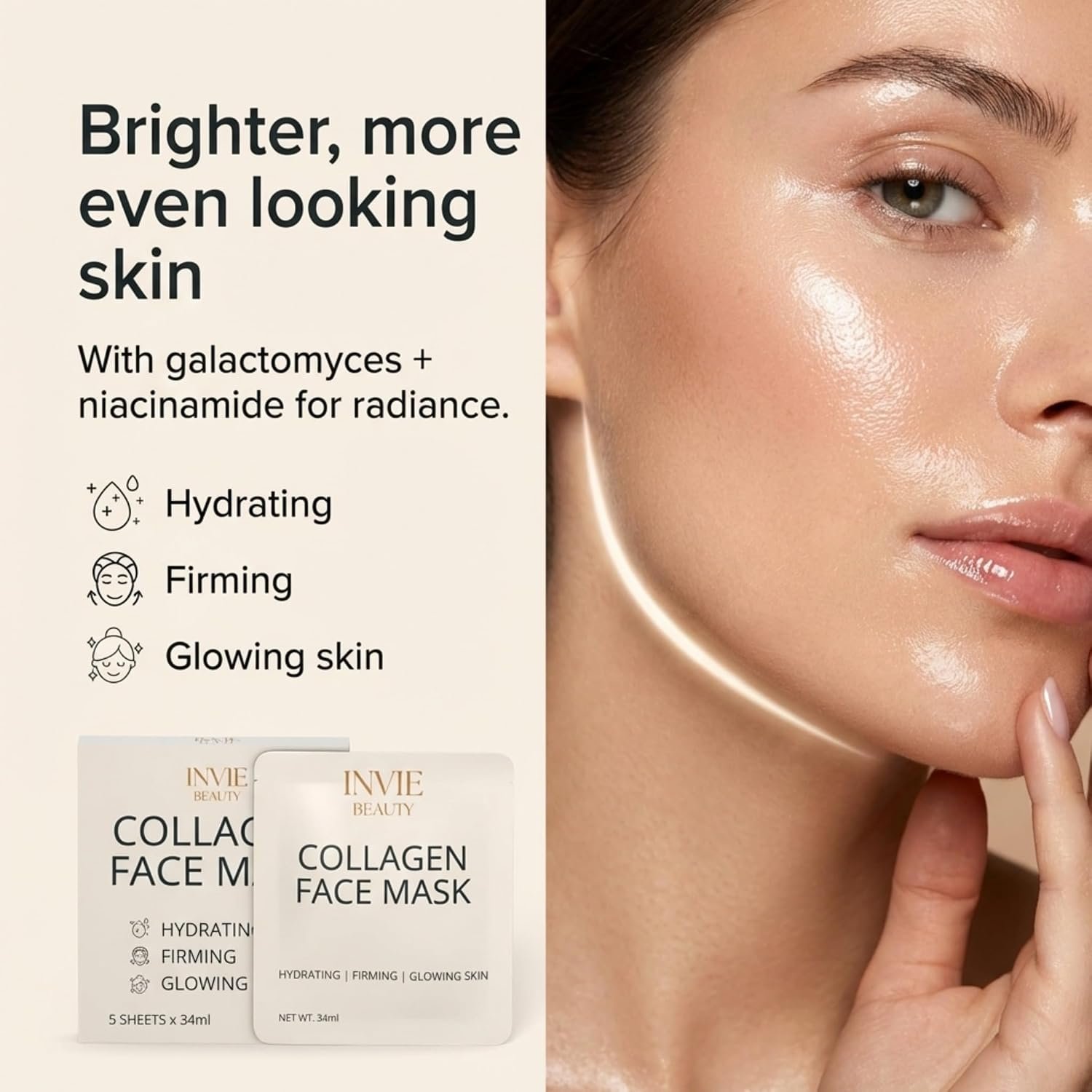 Collagen Face Mask 5 Pack - The Ultimate Overnight Hydration Secret