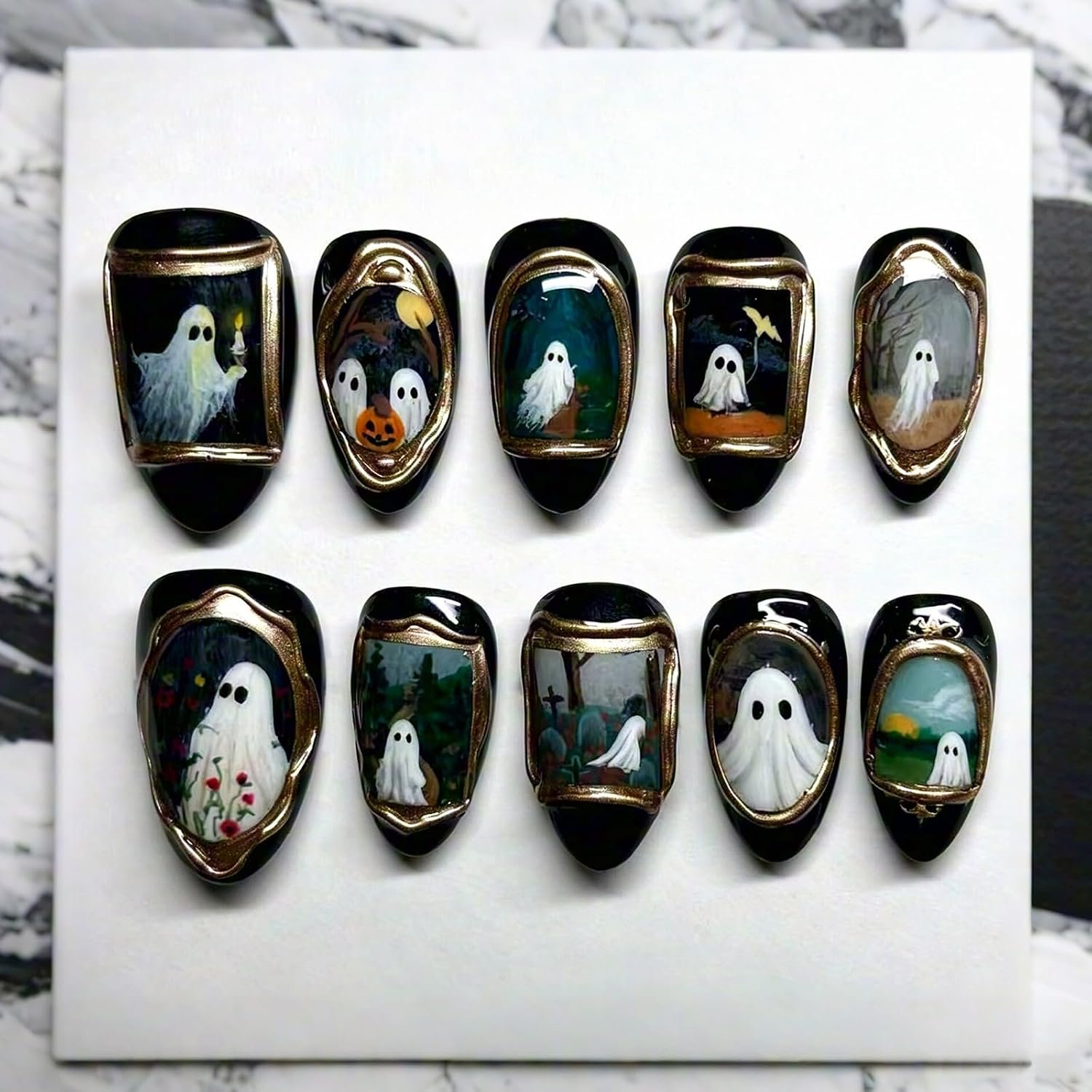 Ghost Halloween Nails: Cute Spooky Press-On Nail Ideas